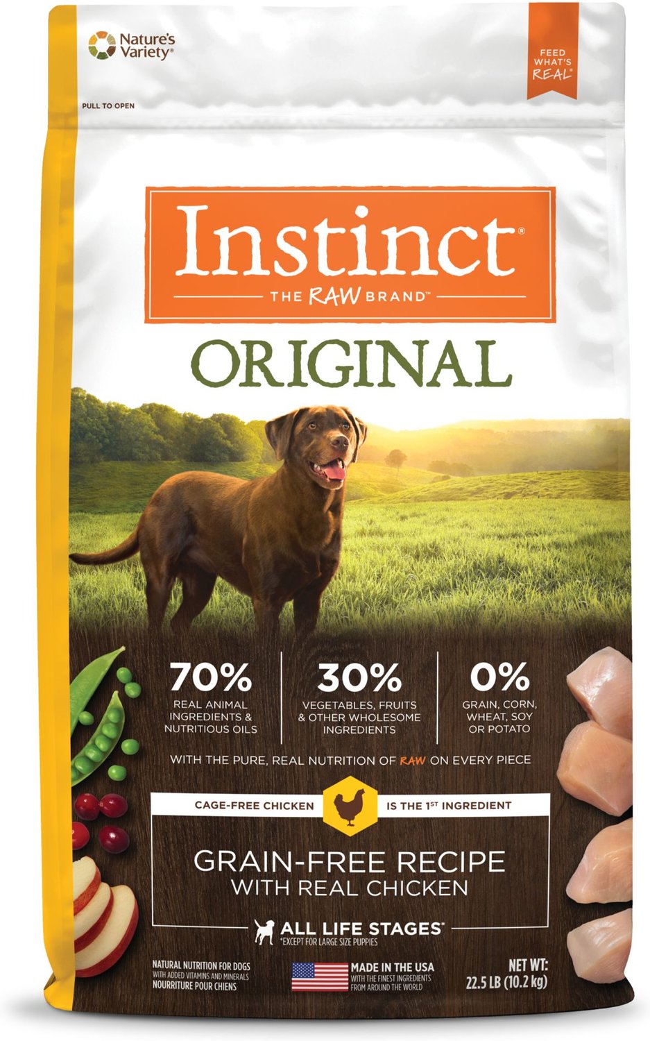 INSTINCT Original Grain-Free Recipe with Real Chicken Freeze-Dried Raw Coated Dry Dog Food, 22.5-lb bag - Chewy.com