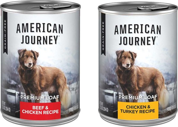 AMERICAN JOURNEY Poultry & Beef Variety Pack Grain-Free Canned Dog Food, 12.5-oz, case of 24 - Chewy.com