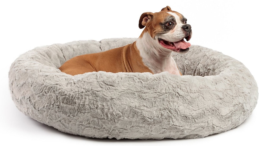 Best Friends By Sheri Calming Lux Fur Donut Cuddler Bolster Cat & Dog Bed