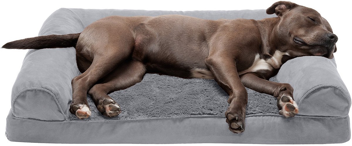 Furhaven Plush & Suede Orthopedic Sofa Cat & Dog Bed