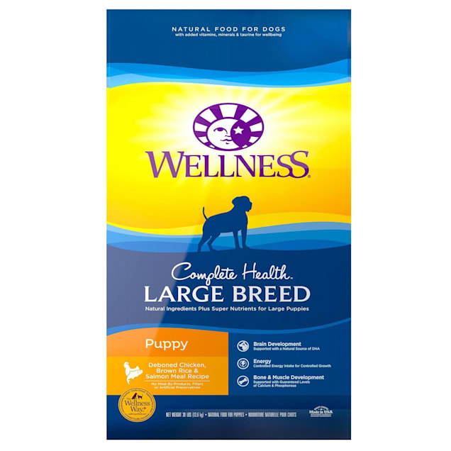 Wellness Complete Health Natural Large Breed Puppy Health Recipe Dry Dog Food, 30 lbs. | Petco