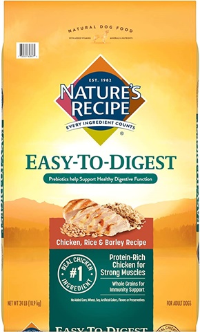 Nature's Recipe Easy-To-Digest Chicken, Rice & Barley Recipe Dry Dog Food, 24-lb bag