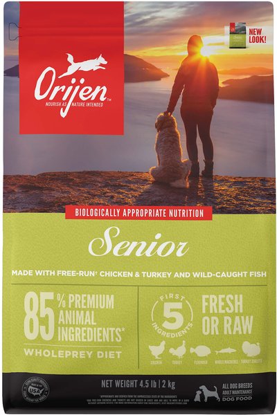 ORIJEN Senior Grain-Free Dry Dog Food, 4.5-lb bag - Chewy.com