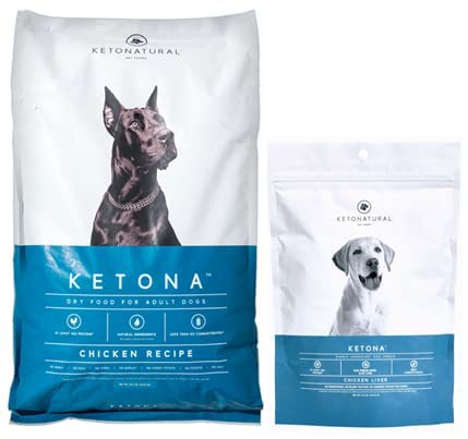 Amazon.com: Ketona Chicken Recipe Dry Dog Food (24.2lb) and Chicken Liver Dog Treats Bundle, High Protein and Low Carb, The Nutrition of a Raw Diet with The Cost and Convenience of a