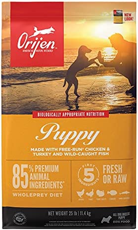Amazon.com: ORIJEN Dog Puppy Recipe, 25lb, High-Protein Grain-Free Dry Puppy Food, Packaging May Vary : Pet Supplies