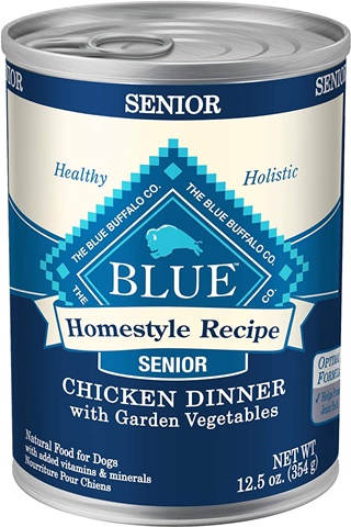 Blue Buffalo Homestyle Recipe Senior Chicken Dinner with Garden Vegetables Canned Dog Food