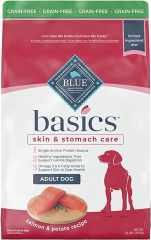 Blue Buffalo Basics Skin & Stomach Care Grain-Free Formula Salmon & Potato Recipe Adult Dry Dog Food