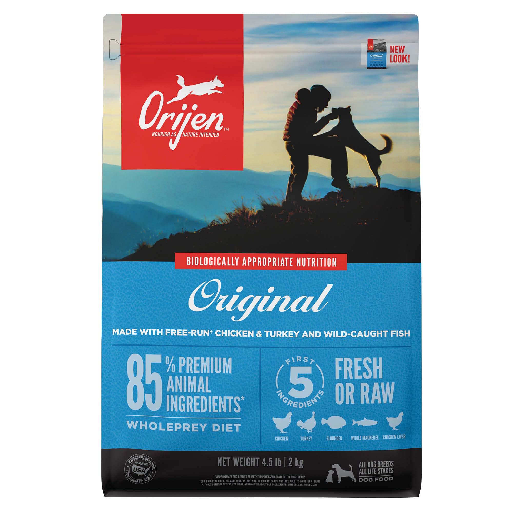 Amazon.com: ORIJEN Dog Original Recipe, 4.5lb, High-Protein Grain-Free Dry Dog Food, Packaging May Vary : Pet Supplies