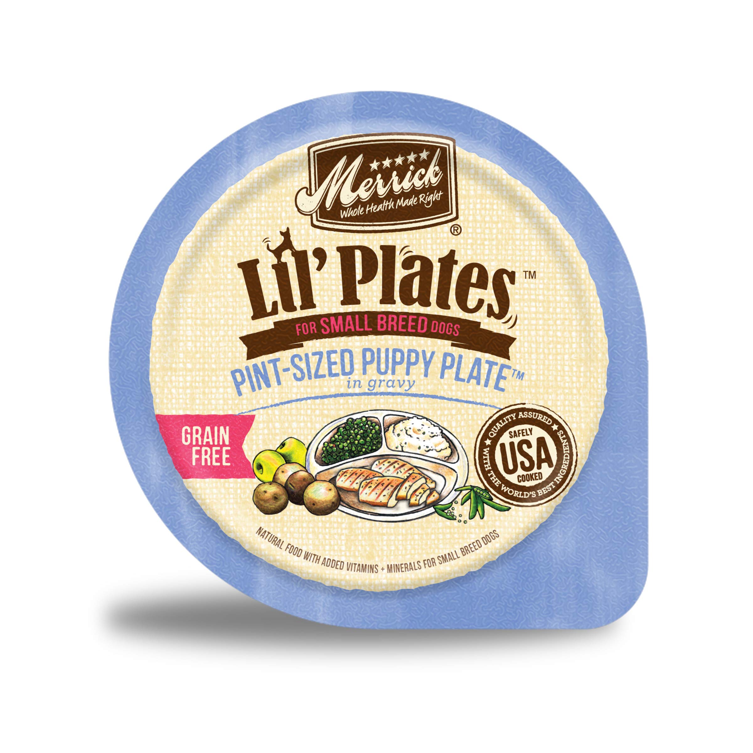 Merrick Lil' Plates Puppy Food, Grain Free Pint-Sized Puppy Plate Recipe, Small Dog Food, Wet Dog Food - (12) 3.5 oz. Tubs: Pet Supplies: Amazon.com