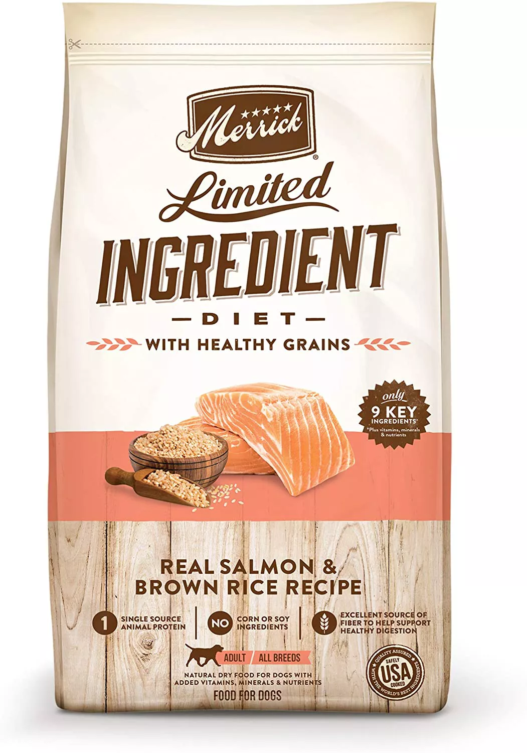 Merrick Limited Ingredient Diet with Healthy Grains Real Salmon &amp; Brown Rice Recipe Dry Dog Food