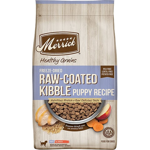 Merrick Healthy Grains Raw-Coated Kibble Puppy Recipe Freeze-Dried Dry Dog Food