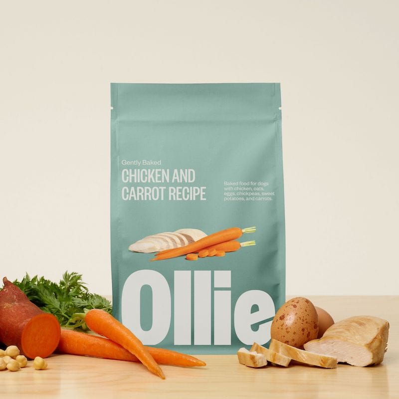 Ollie gently baked chicken and carrot recipe dog food bag