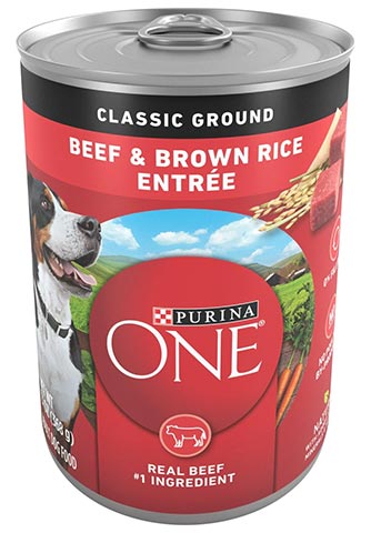 Purina ONE SmartBlend Classic Ground Beef & Brown Rice Entrée Adult Canned Dog Food