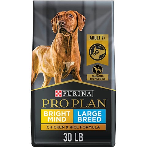 Purina Pro Plan Bright Mind Adult 7+ Large Breed Dry Dog Food Formula With MCT Oil & Enhanced Botanicals