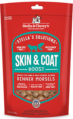 Stella & Chewy’s Stella’s Solutions Skin & Coat Boost Freeze-Dried Raw Grass-Fed Lamb & Wild-Caught Salmon Dinner Morsels