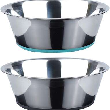 Best overall: Peggy11 Deep Stainless Steel Anti-Slip Dog Bowls