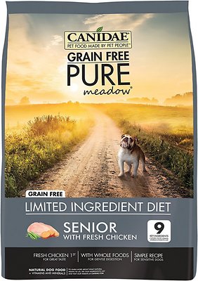 Canidae Grain-Free PURE Meadow Senior Formula with Chicken Limited Ingredient Diet Dry Dog Food, 24-lb | Pet Pantry