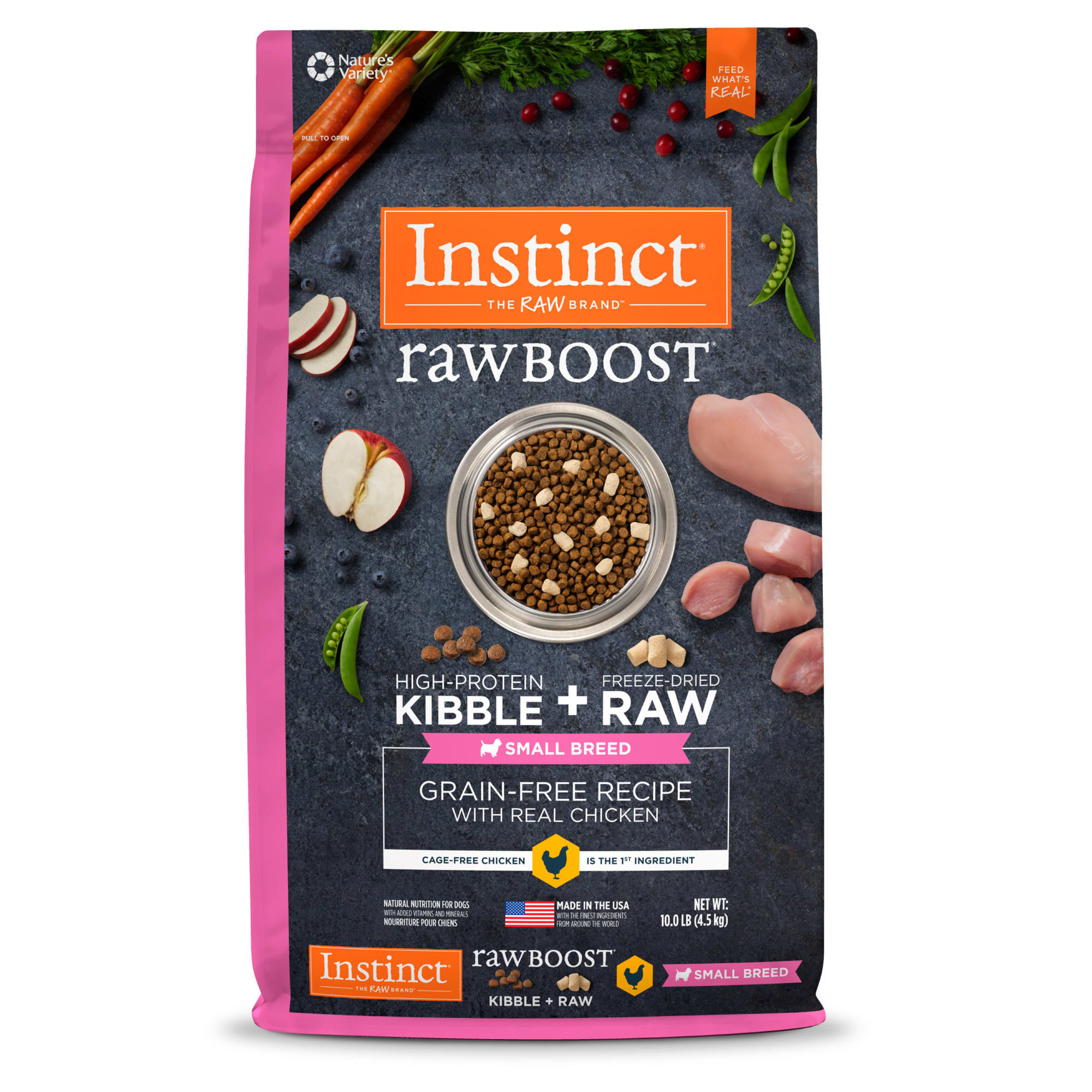 Instinct Raw Boost Small Breed Grain Free Recipe with Real Chicken Natural Dry Dog Food by Nature's Variety, 10 lbs. | Petco