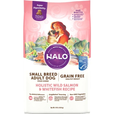 Halo Holistic Healthy Weight Small Breed Grain-Free Wild Salmon & Whitefish Dry Dog Food