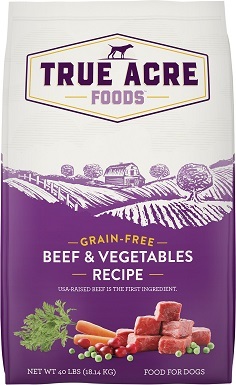 2True Acre Foods Beef & Vegetable Recipe Grain-Free Dry Dog Food