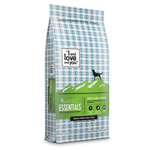 "I and love and you” Naked Essentials Dry Dog Food – Natural Grain Free Kibble, Lamb + Bison, 11-Pound Bag