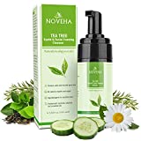 NOVEHA Tea Tree Oil Foaming Gentle Cleanser | Therapeutic Daily Skincare For For Eyelash & lids, Eye Irritations, Stye Eyes, Skin Dryness, Moisturize with Organic Ingredients, For All Skin Types
