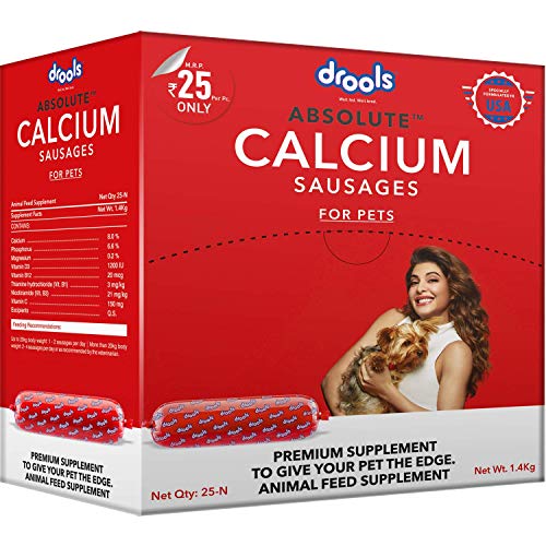 Drools Absolute Calcium Sausage, Dog Supplement, 25 Pieces, 1.4 kg