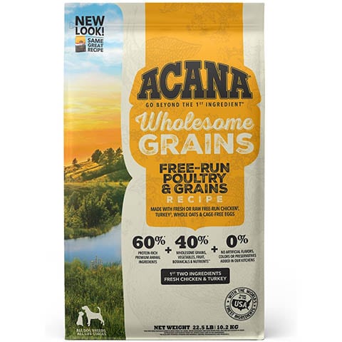 ACANA Free-Run Poultry Recipe + Wholesome Grains Gluten-Free Dry Dog Food