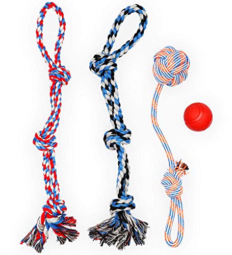 XL Dog Rope Toys for Aggressive CHEWERS - Large Dog Ball for Large and Medium Dogs - Benefits Non-Profit Dog Rescue - Large Floss Rope for Dogs Dental Health - 100% Cotton Rope Toy for Large Dogs
