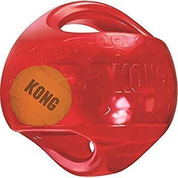 KONG Medium Dog Toy Jumbler Ball Shape Tennis Ball Inside 2-in-1 Squeaker