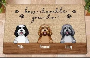 How Doodle You Do Dog Doormat