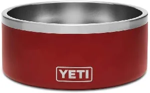 Bright Red Yeti 8 Boomer Stainless Steel Dog Bowl